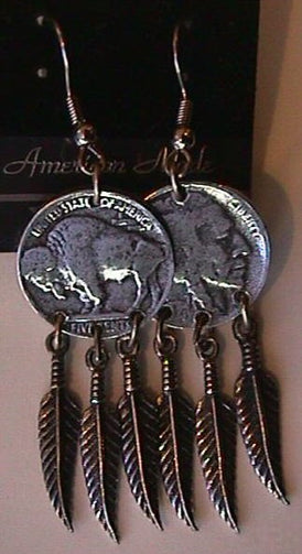 A nickle transformed into earrings