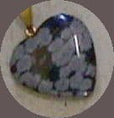 Heart Shape Obsidian Snowflake Pendant